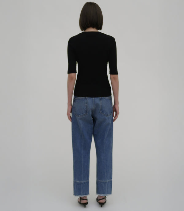 Rosetta Getty Cropped Sleeve T-Shirt