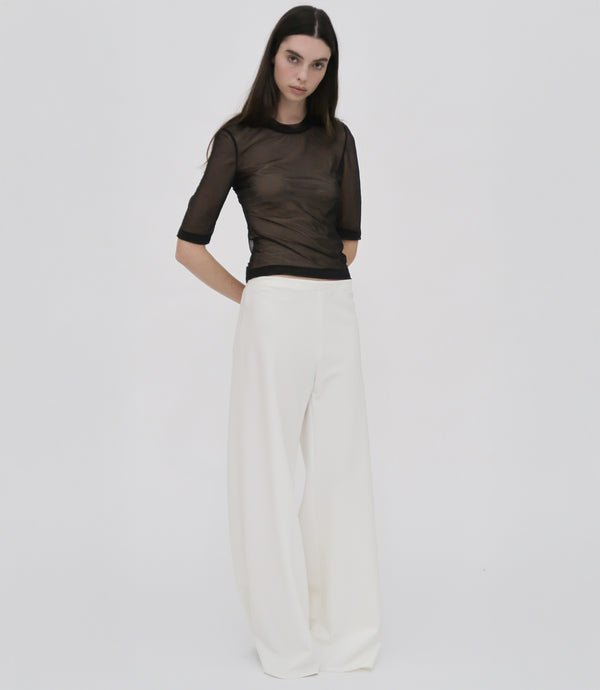 rosetta getty CROPPED SLEEVE T-SHIRT - SHEER