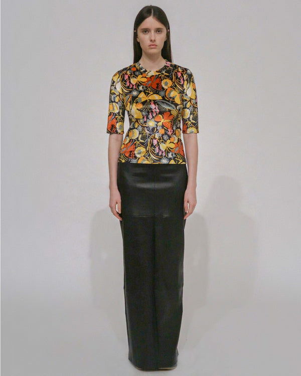 Rosetta Getty CROPPED SLEEVE TEE - VELVET