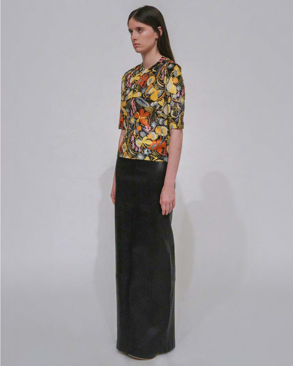 Rosetta Getty CROPPED SLEEVE TEE - VELVET