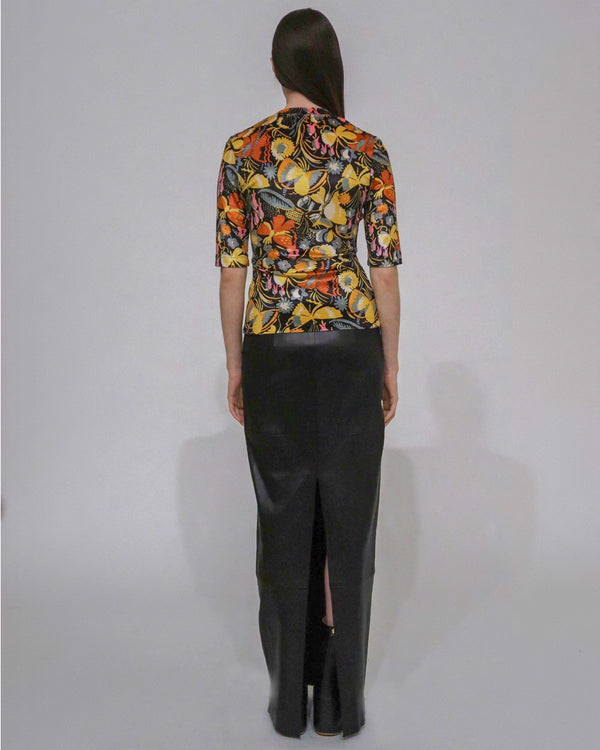 Rosetta Getty CROPPED SLEEVE TEE - VELVET