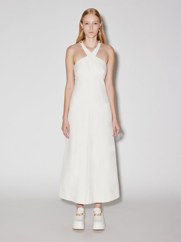 Rosetta Getty Cross Neck Button Dress