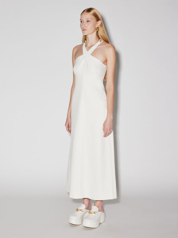 Rosetta Getty Cross Neck Button Dress