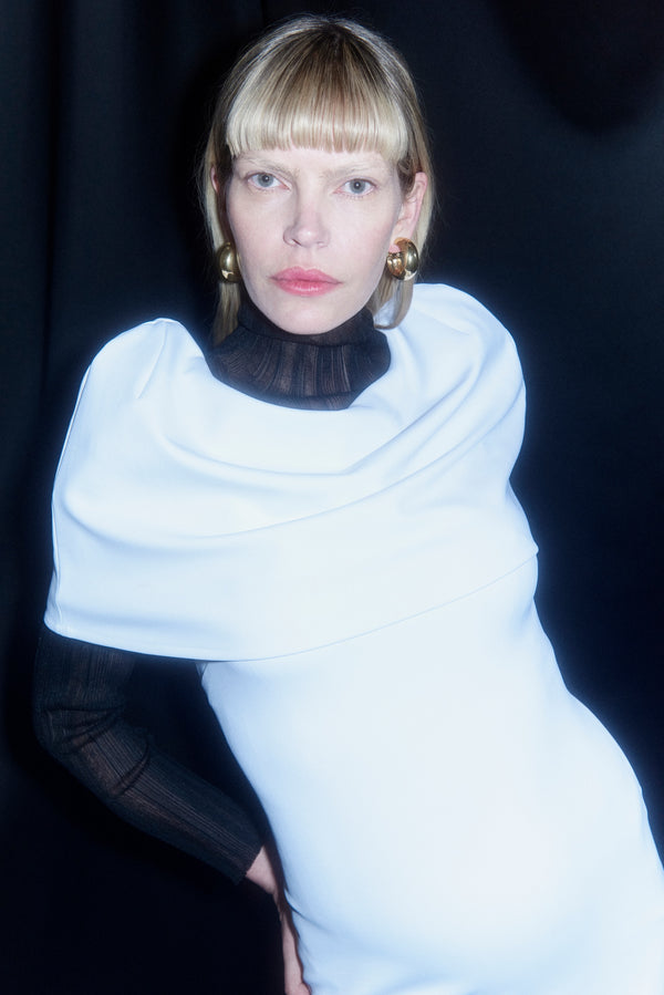 Rosetta Getty FITTED CAPE DRESS