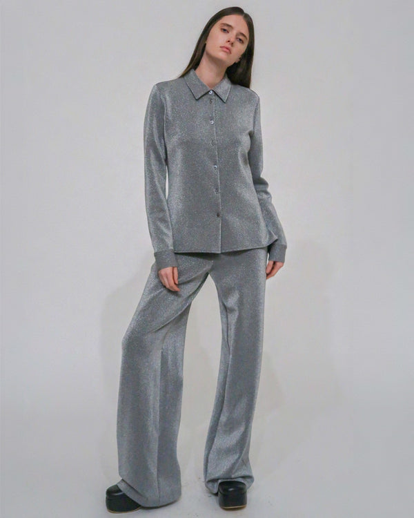 rosetta getty FITTED STRAIGHT PULL-ON PANT - LUREX