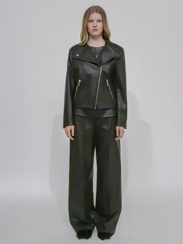 Rosetta Getty FUNNEL NECK MOTO JACKET - PLONGE