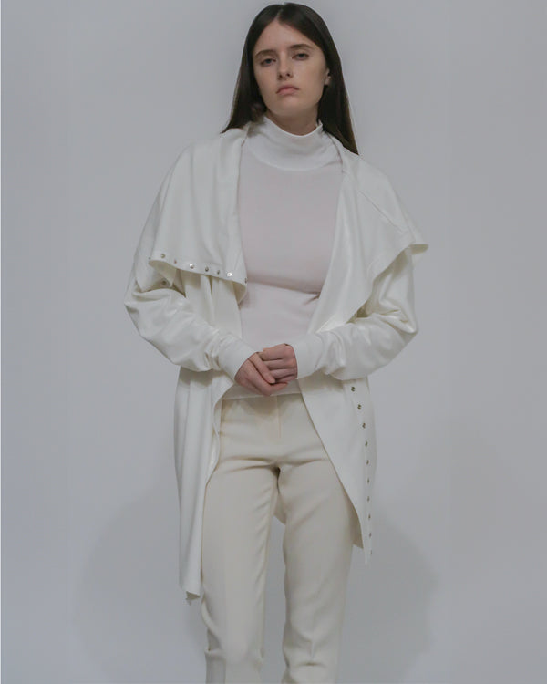 rosetta getty FUNNEL NECK SNAP CARDIGAN