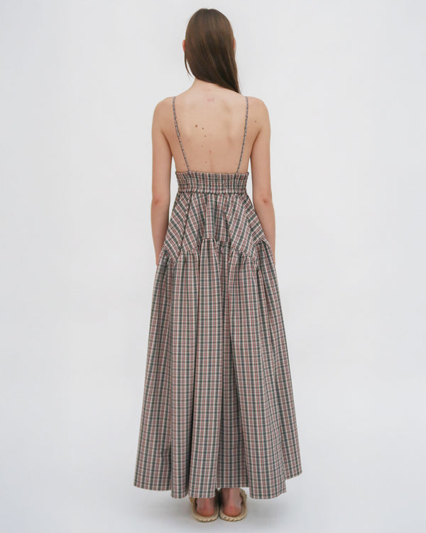 Rosetta Getty GATHERED PEPLUM CAMISOLE DRESS