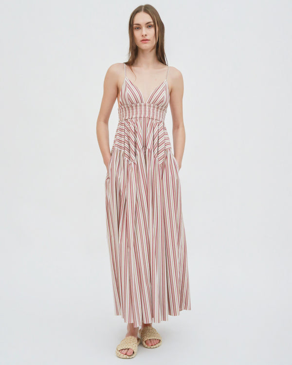 Rosetta Getty GATHERED PEPLUM CAMISOLE DRESS