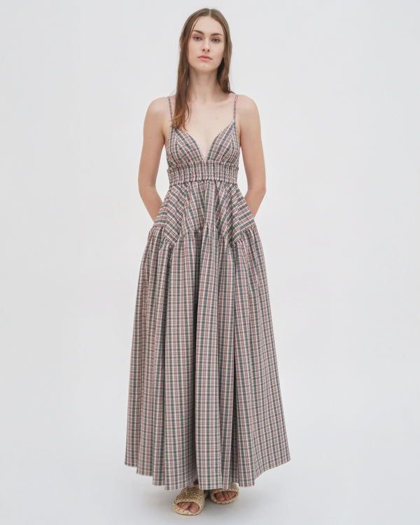 rosetta getty GATHERED PEPLUM CAMISOLE DRESS