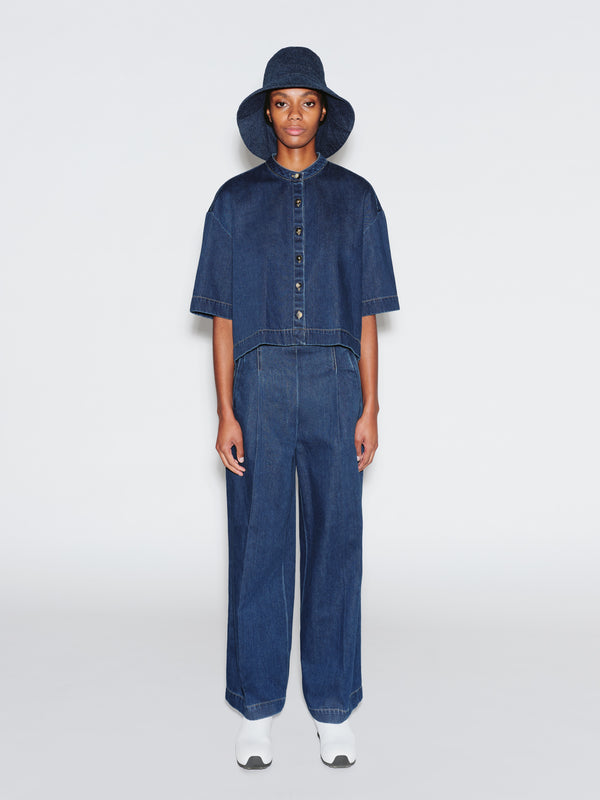 Rosetta Getty HIGH RISE WIDE LEG PANT - DENIM