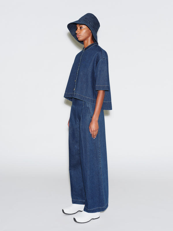 Rosetta Getty HIGH RISE WIDE LEG PANT - DENIM