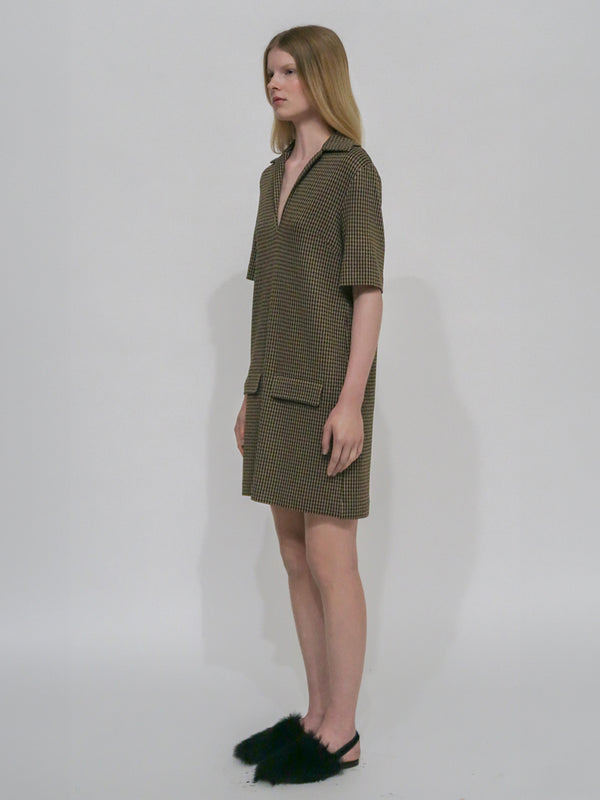 Rosetta Getty LAPEL COLLAR POLO DRESS