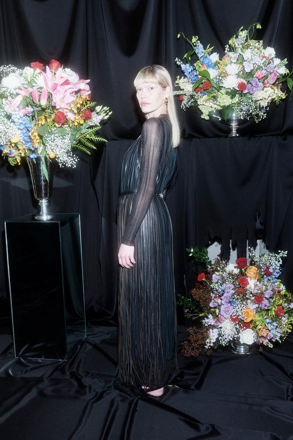 Rosetta Getty LEATHER FRINGE SKIRT