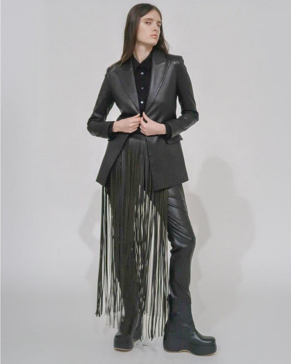 rosetta getty LEATHER FRINGE SKIRT