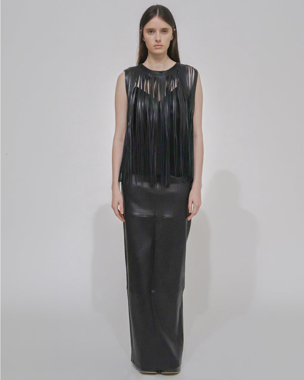 Rosetta Getty LEATHER FRINGE TOP