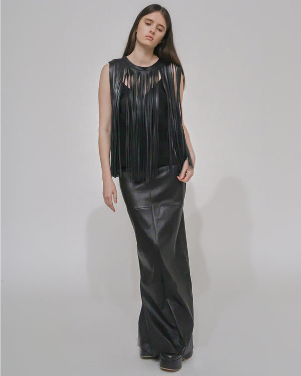 rosetta getty LEATHER FRINGE TOP