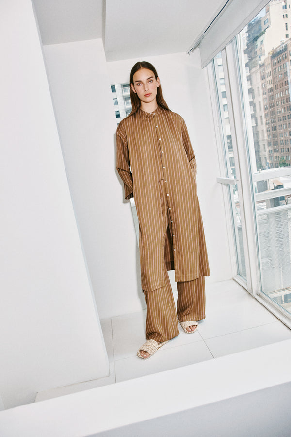 Rosetta Getty LONG SLEEVE CAFTAN SHIRTDRESS