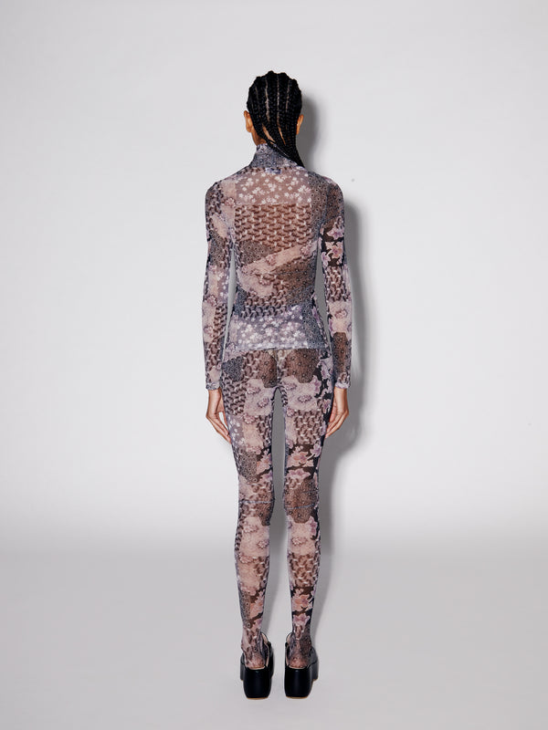 Rosetta Getty Long Sleeve Mesh Turtleneck T-Shirt