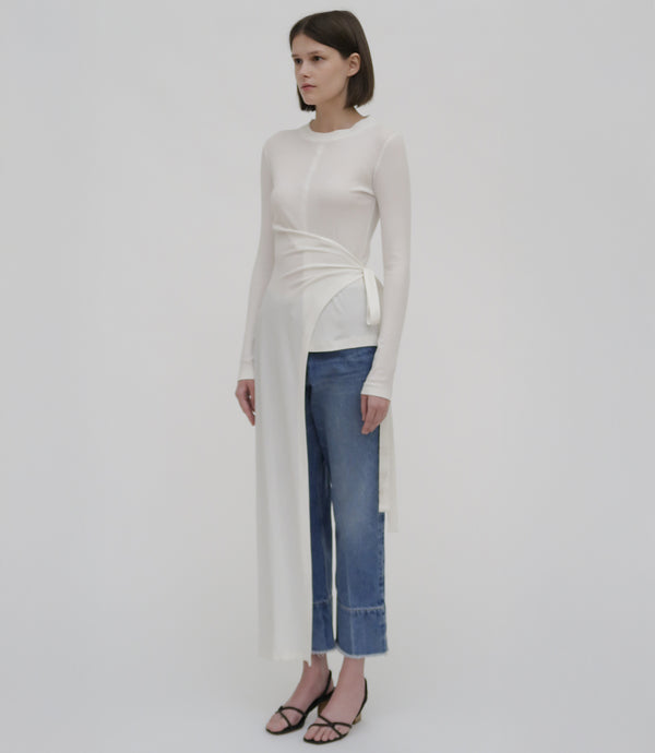 Rosetta Getty Long Sleeve Split Apron T-Shirt