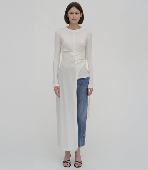 rosetta getty Long Sleeve Split Apron T-Shirt