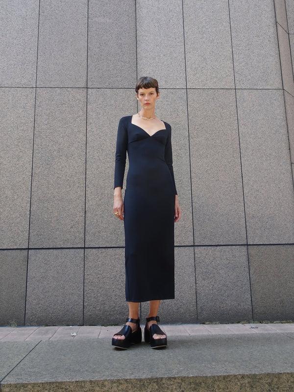 Rosetta Getty Long Sleeve Sweetheart Dress