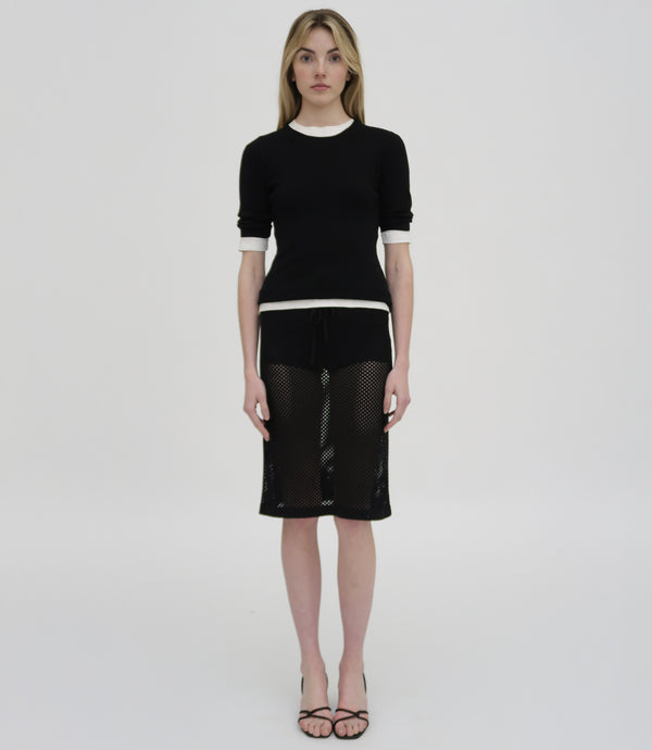 Rosetta Getty MESH MIDI SKIRT
