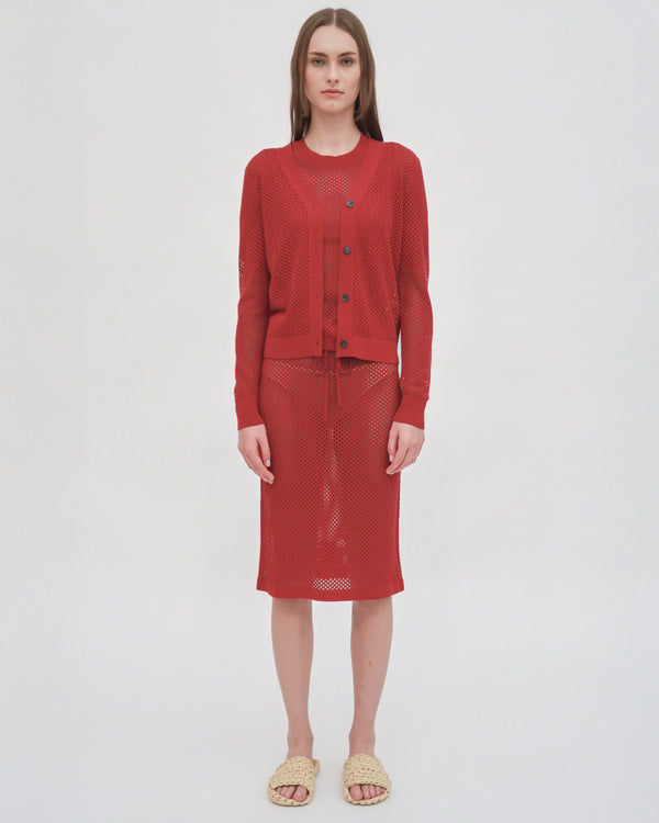 Rosetta Getty MESH MIDI SKIRT