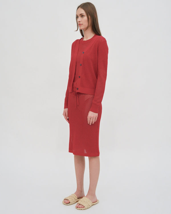 Rosetta Getty MESH MIDI SKIRT