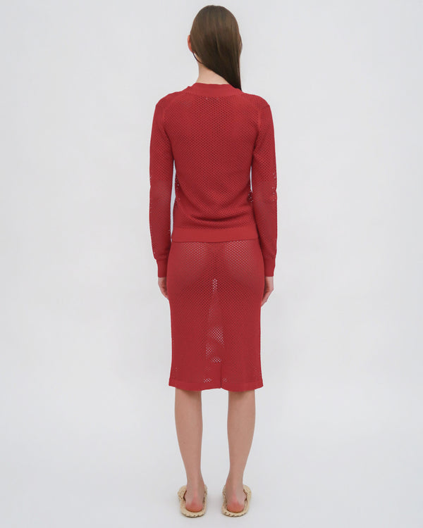 Rosetta Getty MESH POINTELLE CARDIGAN