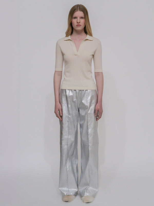 rosetta getty OPEN NECK POLO SWEATER