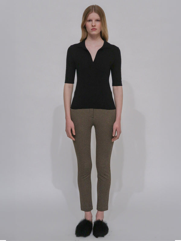 Rosetta Getty OPEN NECK POLO SWEATER