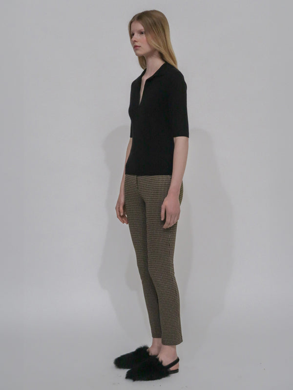 Rosetta Getty OPEN NECK POLO SWEATER