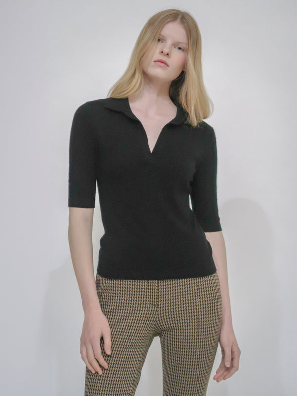 rosetta getty OPEN NECK POLO SWEATER