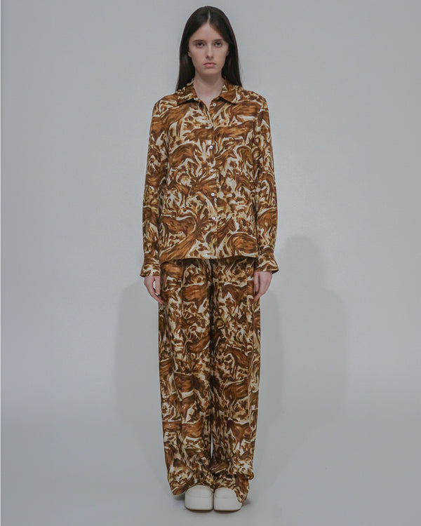 Rosetta Getty PLEAT FRONT STRAIGHT PANT