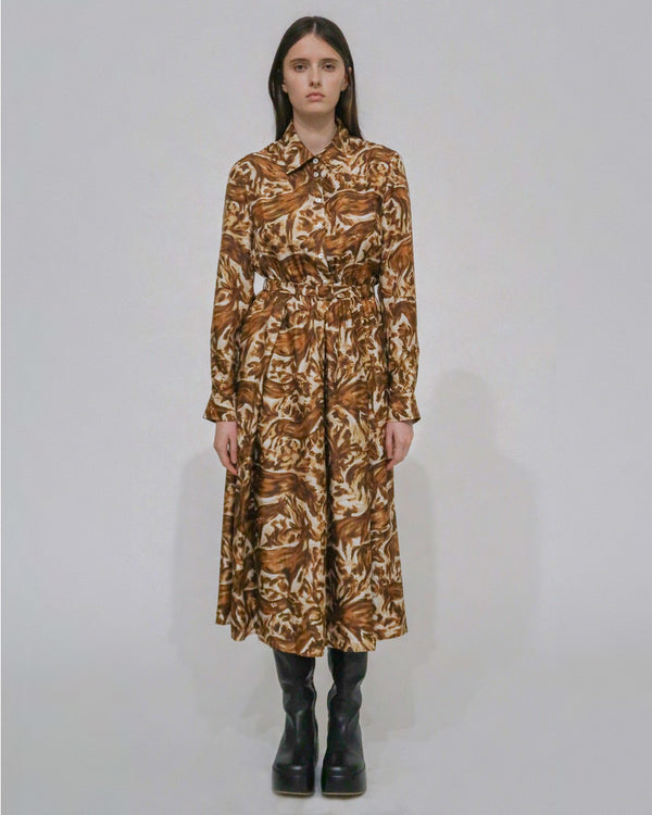 Rosetta Getty PLEATED SHIRTDRESS