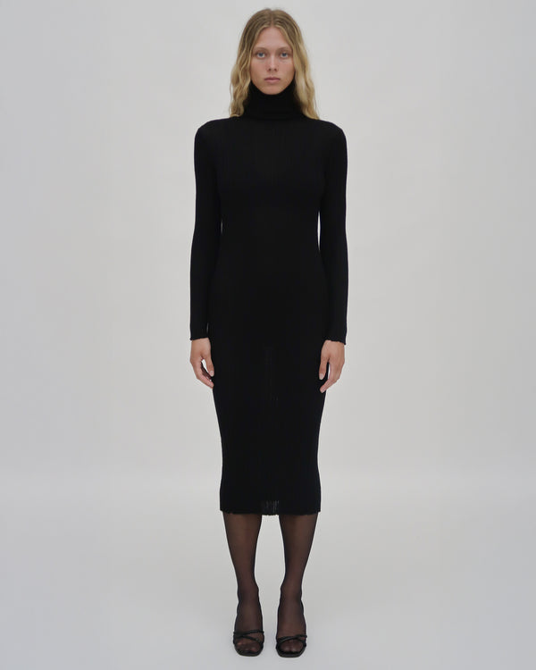 Rosetta Getty PLISSE TURTLENECK DRESS