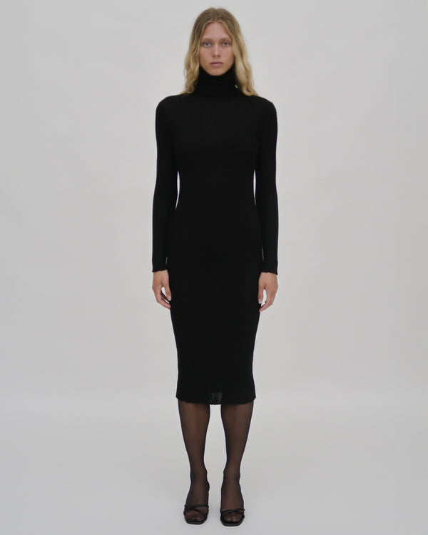 rosetta getty PLISSE TURTLENECK DRESS
