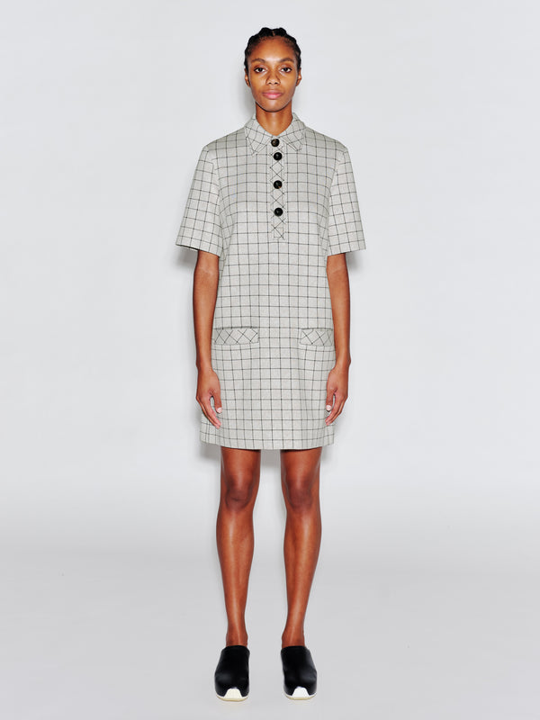 Rosetta Getty POLO DRESS - WINDOWPANE