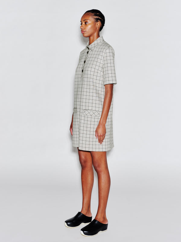 Rosetta Getty POLO DRESS - WINDOWPANE