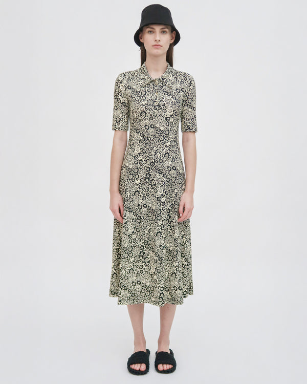 Rosetta Getty POLO T-SHIRT DRESS - FLORAL SQUIGGLE