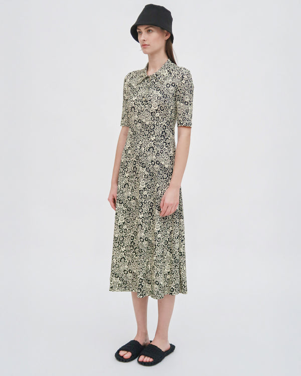 Rosetta Getty POLO T-SHIRT DRESS - FLORAL SQUIGGLE