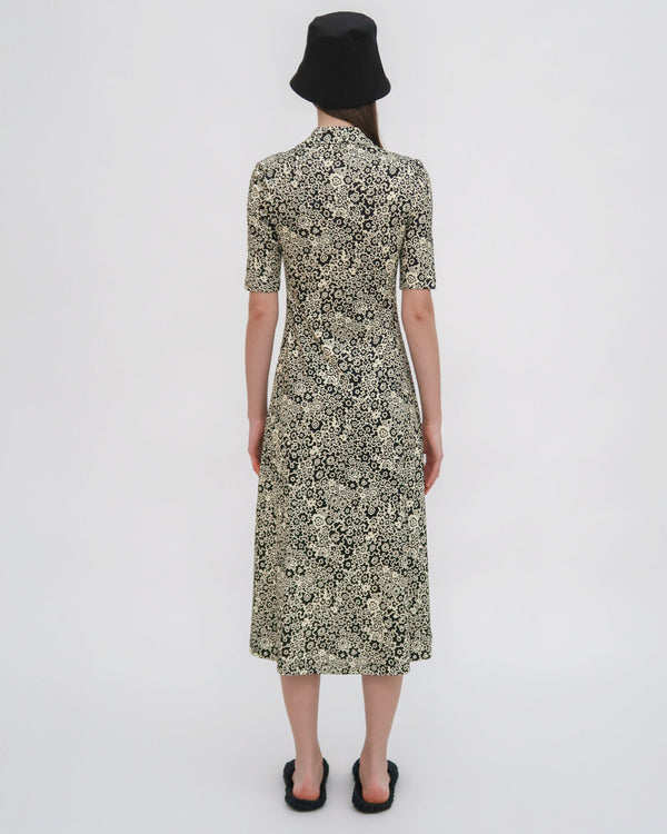 Rosetta Getty POLO T-SHIRT DRESS - FLORAL SQUIGGLE
