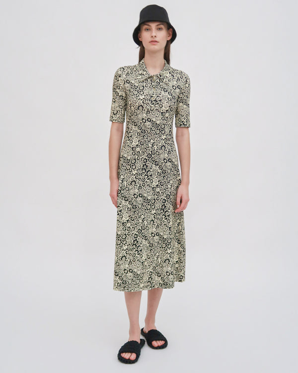 rosetta getty POLO T-SHIRT DRESS - FLORAL SQUIGGLE