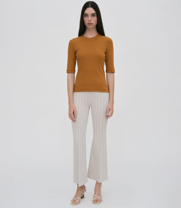 rosetta getty PULL-ON CROPPED FLARE - PINSTRIPE