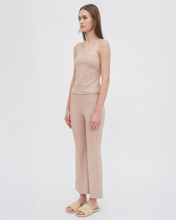 Rosetta Getty PULL ON CROPPED FLARE - PLAID