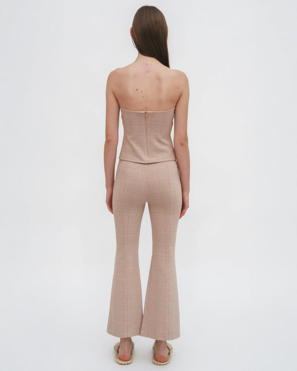 Rosetta Getty PULL ON CROPPED FLARE - PLAID