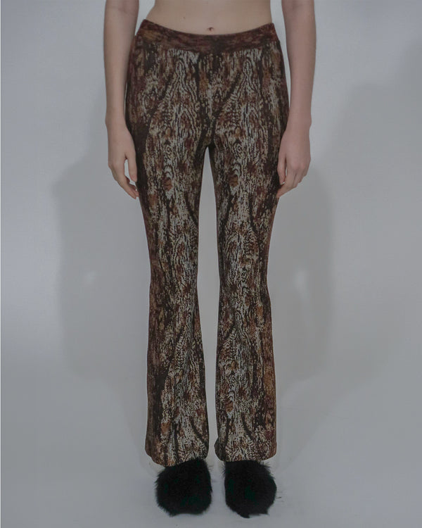 Rosetta Getty PULL-ON CROPPED FLARE - WOODGRAIN