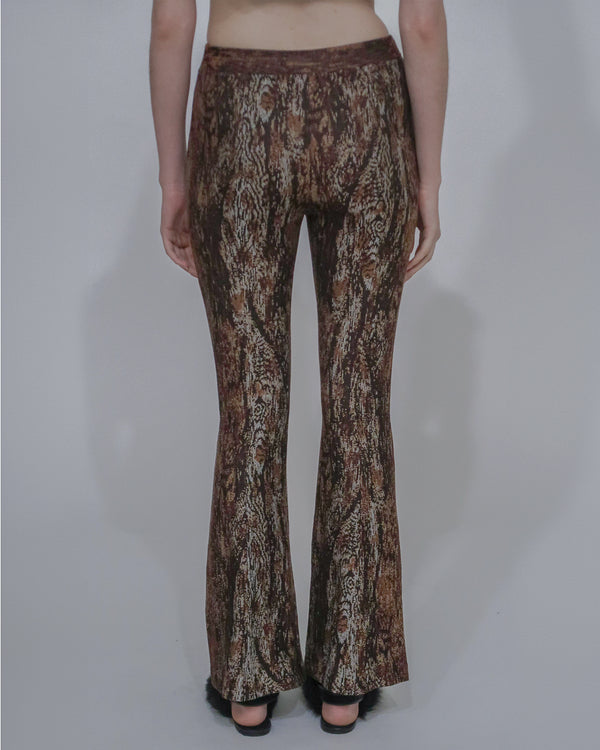 Rosetta Getty PULL-ON CROPPED FLARE - WOODGRAIN