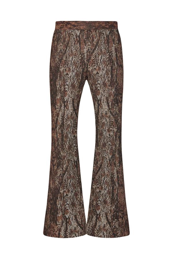 Rosetta Getty PULL-ON CROPPED FLARE - WOODGRAIN